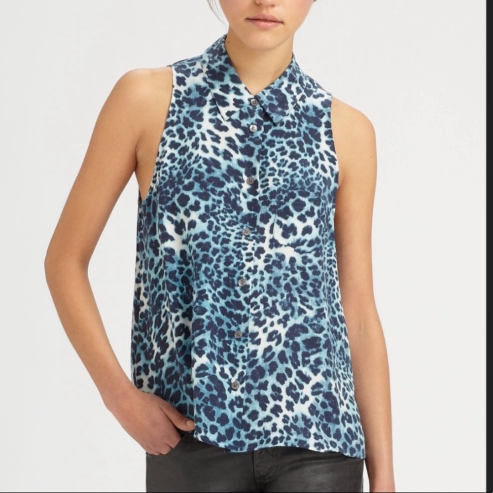 Equipment Mina Safari sleeveless blouse 100% Silk. Size XS